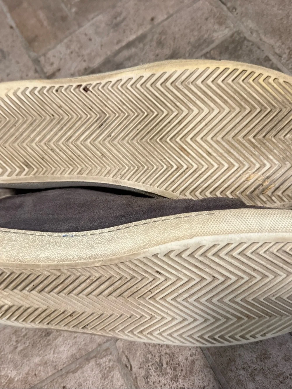 Barneys New York Gray Suede Lace-Up Sneakers